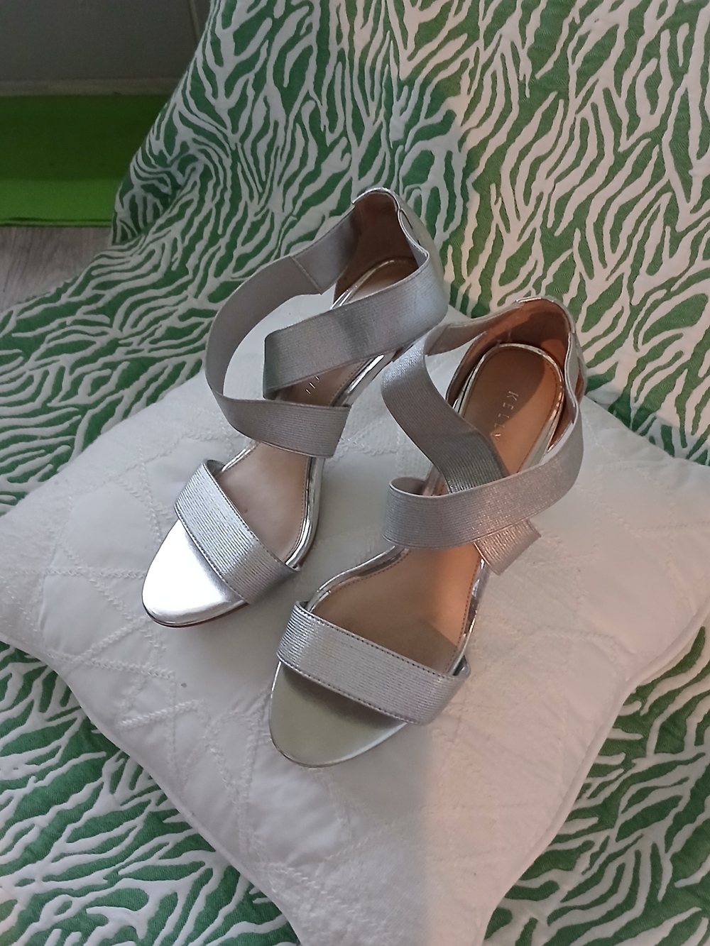 Silver Strappy Women’s Heels By Katie and Katie Sz 7.5